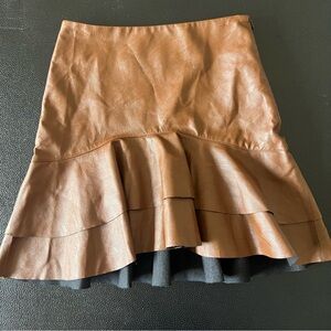 Soprano Tan Ruffled Mini Skirt